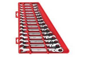 Milwaukee Tool 15pc SAE Flex Head Ratcheting Combination Wrench Kit