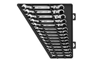 Milwaukee Tool 15pc Metric Flex Head Ratcheting Combination Wrench Kit