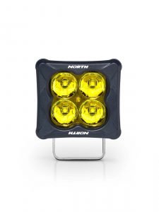 3 Inch Cube Pod Light with 2 Inch LED Lights Spot Beam Pair - Gold Amber -