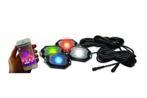 Race Sport Lighting 4-POD RGBW Hi Power Rock Light Complete Kit with Bluetooth APP