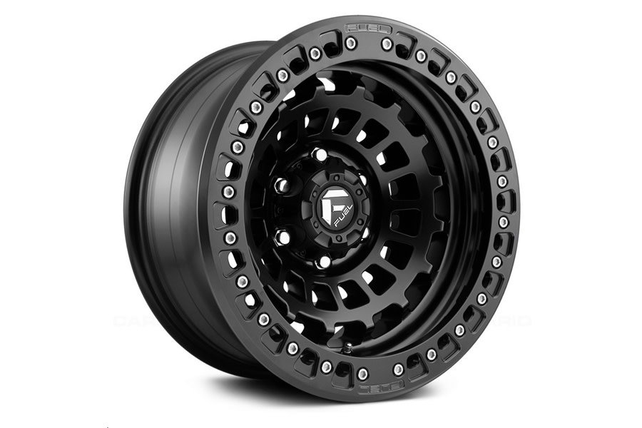 FUEL Offroad Zephyr Beadlock Wheel D101 Matte Black W/ Matte Black Ring 17x9 5x5 - JT/JL/JK
