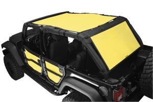 Dirty Dog 4x4 Sun Screen 1 Piece Front and Back Yellow - JK 4dr