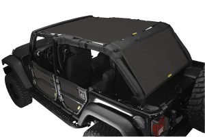 Dirty Dog 4x4 Sun Screen 1 Piece Front and Back Black - JK 4dr