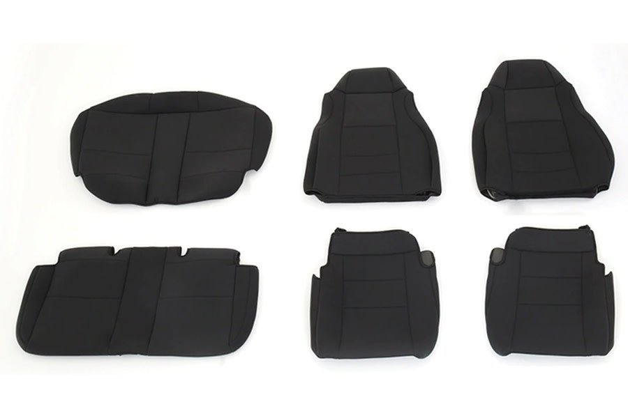 King 4WD Premium Neoprene Front and Rear Seat Covers - Black  - TJ 1997-02