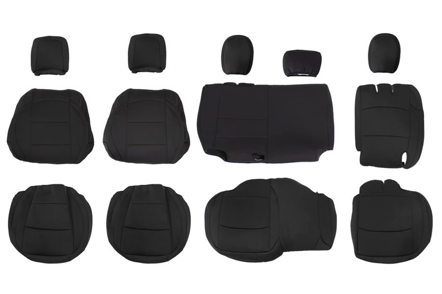 King 4WD Front and Rear Neoprene Seat Covers w/o Arm Rest - Black - JL 4dr