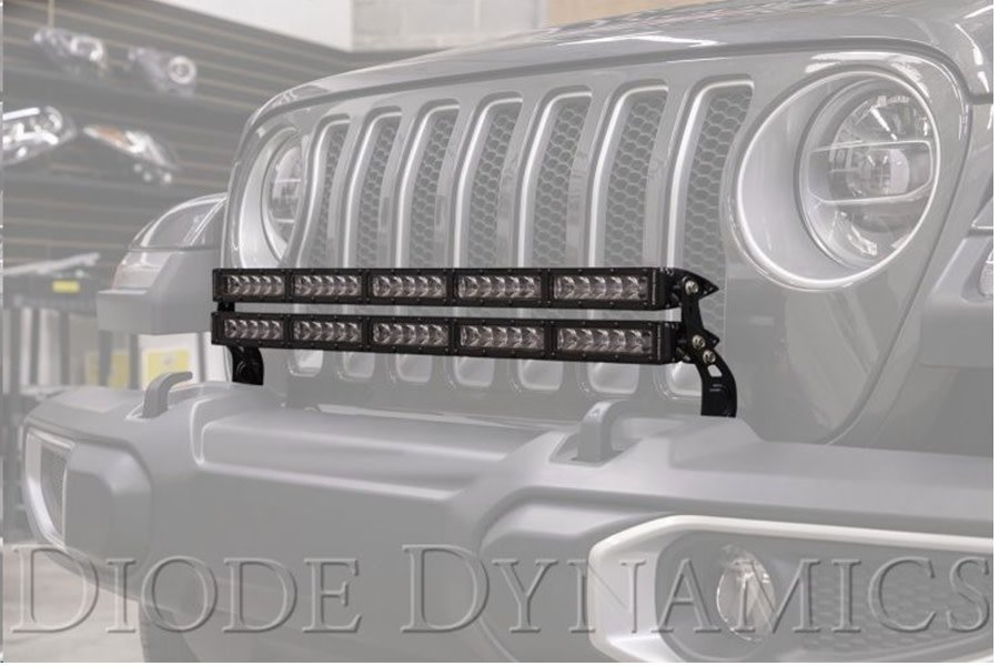 Diode Dynamics 30in Bumper Dual Light Bar Kit, White Combo Dual - JT/JL