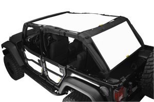 Dirty Dog 4x4 Sun Screen 1 Piece Front and Back White - JK 4dr
