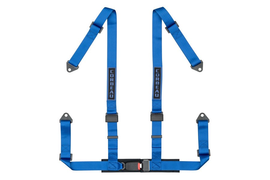 Corbeau 4-Point Harness Belt Blue Bolt-in