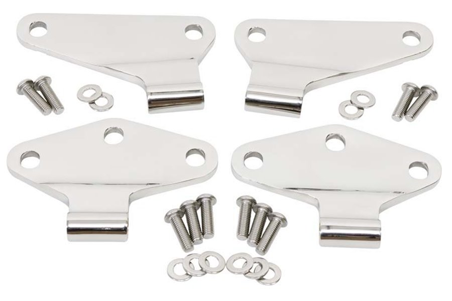 Kentrol 4-Pieces Body Door Hinge Set - Polished Silver  - JK 2Dr