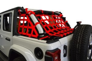 Dirty Dog 4x4 3pc Cargo Side Netting Kit, Red - JL 4Dr