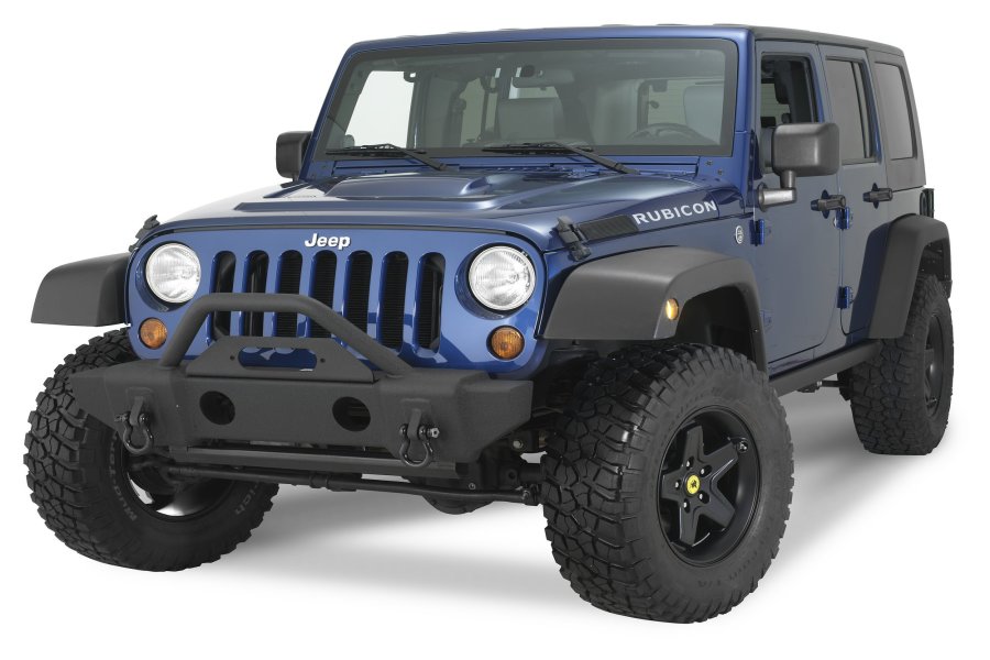 Rampage Products Front Stubby Recovery Bumper, Matte Black - JT/JL/JK