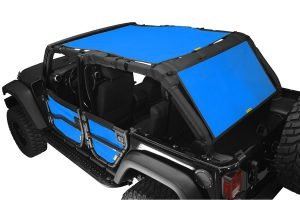 Dirty Dog 4x4 Sun Screen 1 Piece Front and Back Blue - JK 4dr
