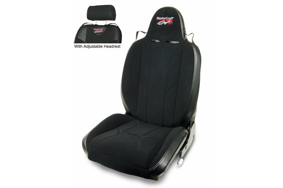 MasterCraft Baja RS Adj. Headrest Reclining Seat w/BRS Stitching - Black/Black/Black