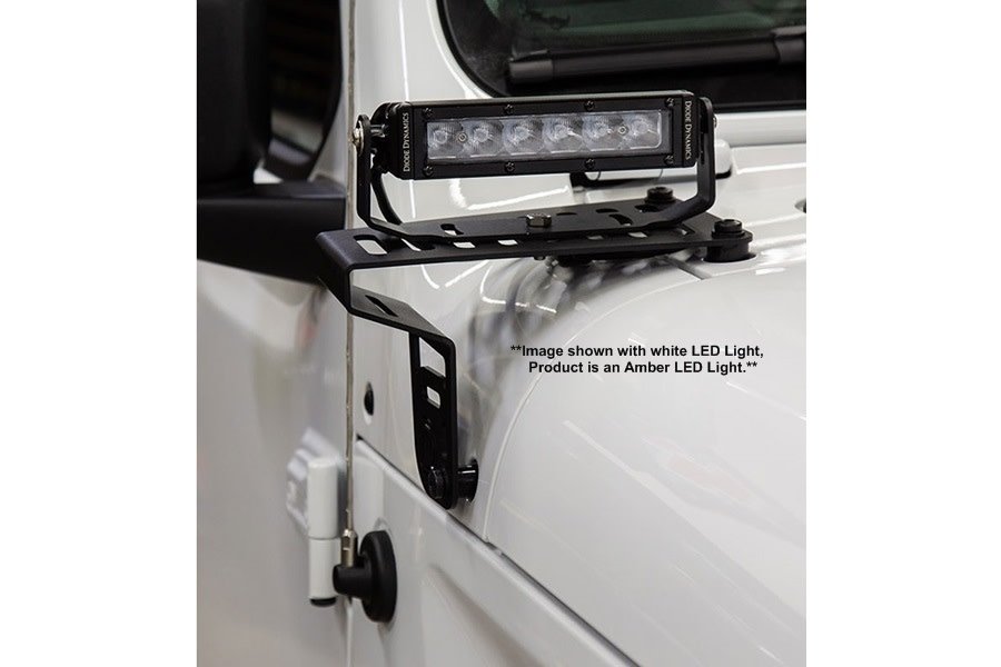 Diode Dynamics Cowl Mount Bracket Kit w/ SS6 Amber Driving Lights - JT/JL