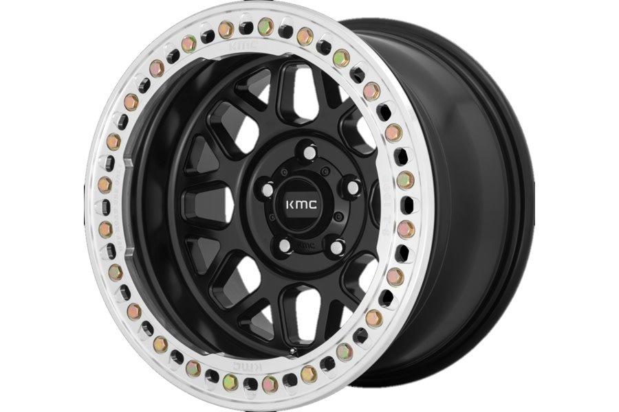 KMC Wheels KM235 Grenade Crawl Series Beadlock Wheel, 17x9 5x5 - Satin Black - JT/JL/JK