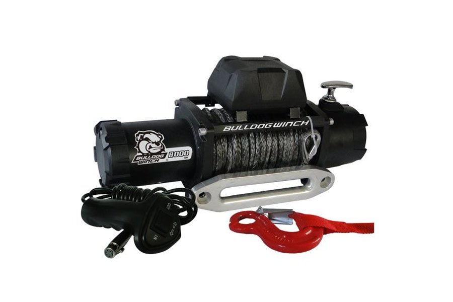 Bulldog Winch 8,000lb Winch w/ 100ft Synthetic Rope