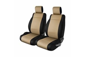 CoverKing Neoprene Front Seat Cover - Black/Tan, SRS-Compliant - JK 4dr 07-10