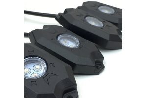 Quake LED 4-Piece LED RGB Rock Lights, Bluetooth Controller Included - Quad Lock Compatible