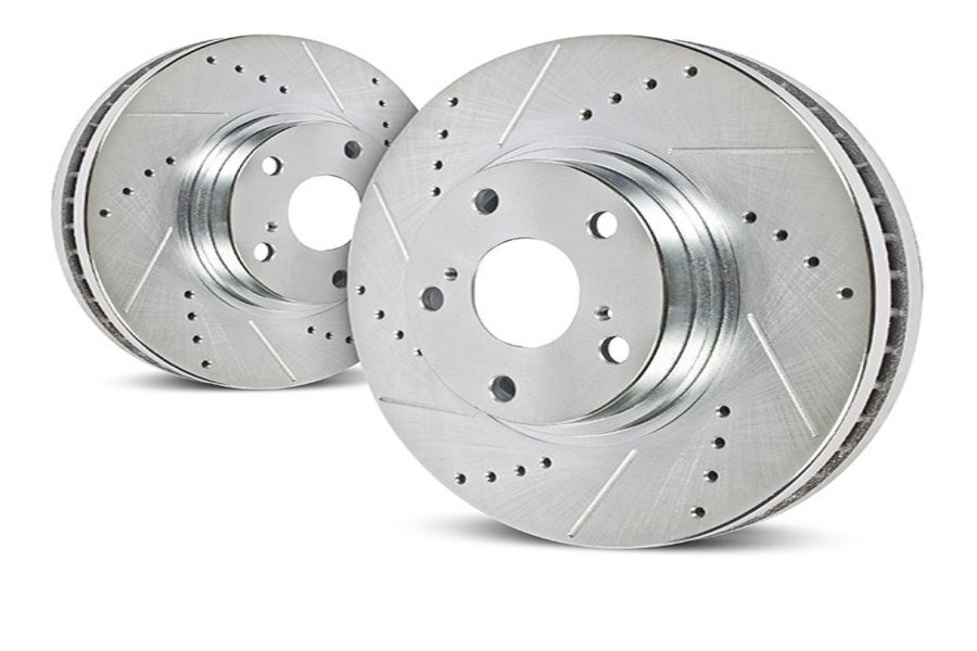 Power Stop Evolution Cross-Drilled and Slotted Rotor Set, Front - TJ/YJ 1990-99