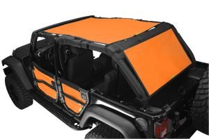 Dirty Dog 4x4 Sun Screen 1 Piece Front and Back Orange - JK 4dr