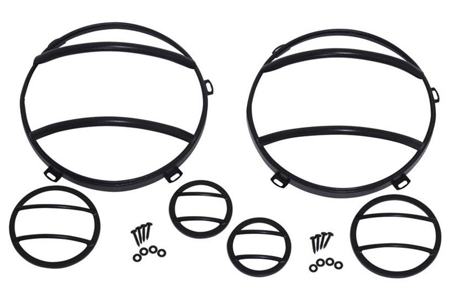 Kentrol 6-Pieces Headlight and Marker Cover Set - Textured Black  - JK