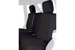 Coverking Neoprene Rear Seat Covers - Solid Black, Non-Removable Headrests - 13-16 JK 4dr