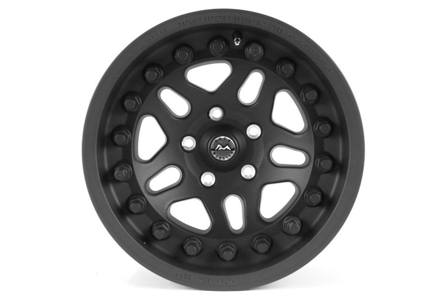 Hutchinson Rock Monster Beadlock Wheel w/Black Caps Matte Black 17x8.5 5x5 - JT/JL/JK
