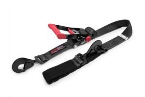 SpeedStrap 2in x 8ft Rachet Tie Down w/ Twisted Snap Hooks and Axle Strap Combo, Black