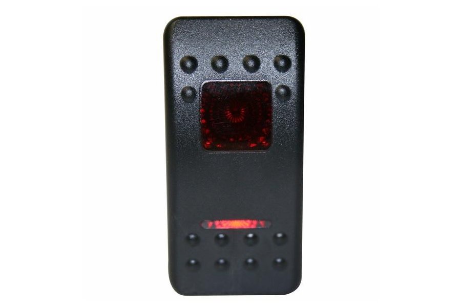 Bulldog Winch Rocker Switch - Momentary (ON)/OFF Lighted Red 3-Pin