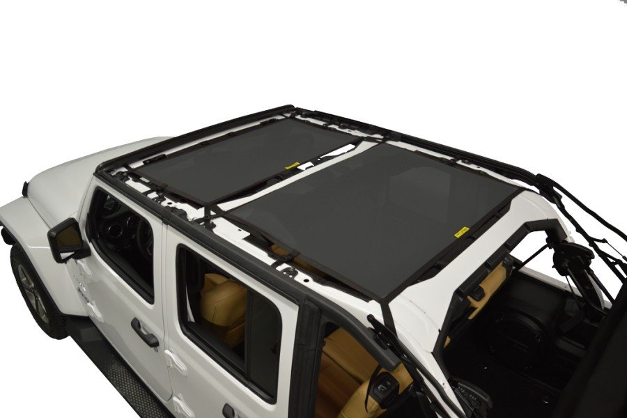 Dirty Dog 4x4 Sun Screen Front and Rear - Black - JL 4DR