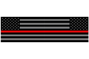Decal Mob US Flags Sticker - Red Line