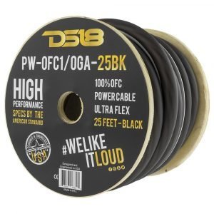 1/0-GA Ultra Flex 100% OFC Ground, Power Cable, 25 Feet, Black