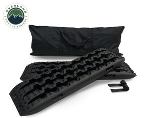 Overland Vehicle Systems Recovery Ramp With Pull Strap and Storage Bag - Gray/Black