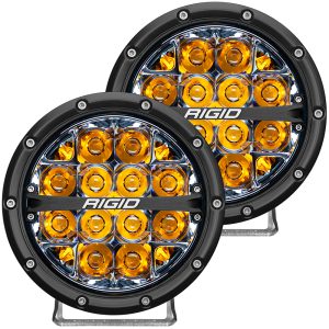 Rigid Industries 360-Series 6in LED Off-Road Spot Fog Lights, Amber - Pair