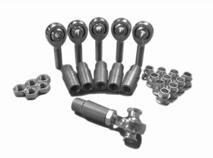 Steinjäger Heims, Nuts, Bungs, Inserts Rod End Kits M12 x 1.75 RH and LH Chrome Moly Housing, Nylon Race Fits 1.000 x 0.120 Tubing 6 Rod Ends