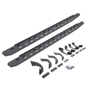 Go Rhino 69643580ST - RB30 Slim Line Running Boards with Mounting Bracket Kit - Protective Bedliner Coating