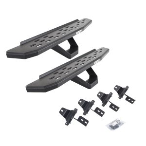 Go Rhino 6969274810PC - RB30 Running Boards with Mounting Brackets & 2 Pairs of Drops Steps Kit - Textured Black