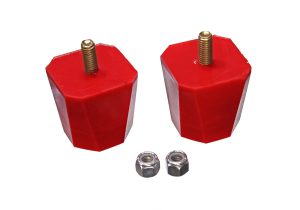 Universal Bump Stop Set; Red; Square Tapered Style; H-2 in.; L-2 in.; W-7/8 in.; Incl. 2 Per Set; Performance Polyurethane;