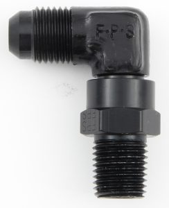 #6 x 1/4 MPT 90 Deg Swivel Adapter Black