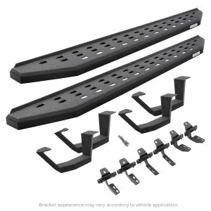 Go Rhino - 6940488720T - RB20 Running Boards With Mounting Brackets & 2 Pairs of Drop Steps Kit - Protective Bedliner Coating