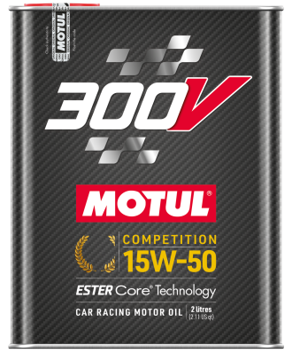 Motul 300V 15W/50 Competition Motor Oil, Full Synthetic, High Performance, 4-Stroke Ester Core, 2L