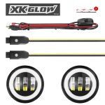 XK Glow 4in JL Black RGB LED Fog Light XKchrome Bluetooth App Controlled Kit - JL