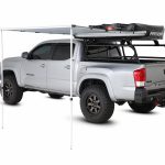 Overland Vehicle Systems Nomadic Awning 270 - Driver Side Wall 2 w/ Window - Dark Gray w/ Storage Bag