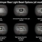 LOD Destroyer Rear Light Bezel Options, No lights Black Powder Coated  - JL