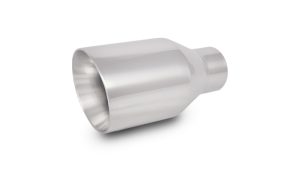 Vibrant Performance - 1207 - 4.00 in. Outlet O.D. Round SS Tip (Double Wall, Angle Cut), 2.25 in. Inlet I.D.