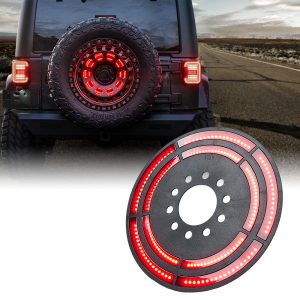 Xprite 14" Cyclone Series Spare Tire LED Brake Light For 2018+ Jeep Wrangler JL