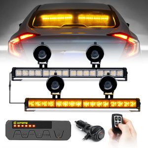 Xprite Contract G2 Series Dual LED Traffic Advisor Strobe Lights with Remote Control