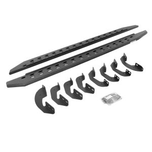 Go Rhino 69441687ST - RB20 Slim Line Running Boards With Mounting Brackets - Protective Bedliner Coating