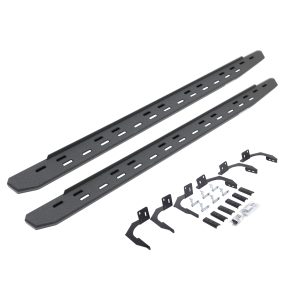 Go Rhino 69609980ST - RB30 Slim Line Running Boards with Mounting Bracket Kit - Protective Bedliner Coating