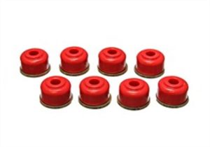 Heavy Duty Sway Bar End Link Set; Red; ID 3/8 in.; Nipple OD 11/16 in.; OD 1 1/8 in.; Incl. 8 Grommets/8 Heavy Gauge Washers; Performance Polyurethane;